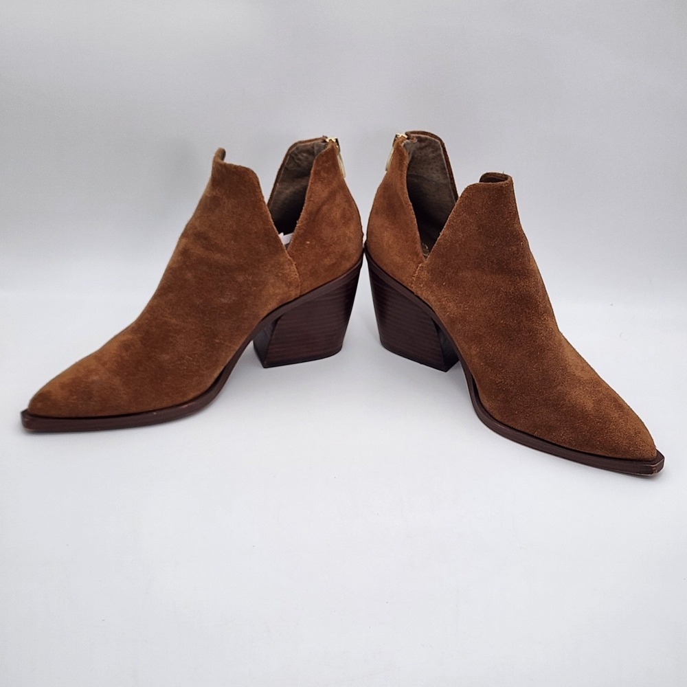 Vince Camuto Bibestie Women's Size 10 Ankle Boots Booties Suede Brown Zip - Picture 4 of 10